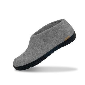 Glerups Women Wool Shoe Rubber Sole Grey Black EU 38 US 7.5 8